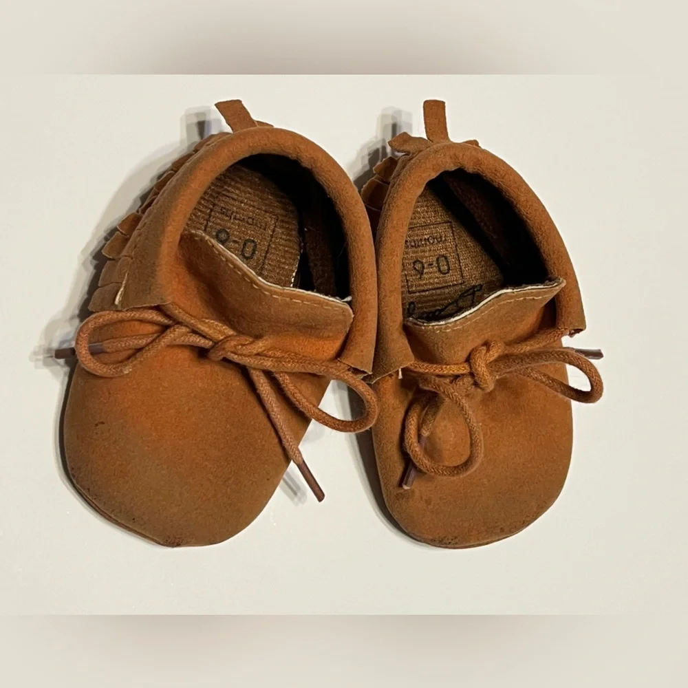 Baby Rust Suede Moccasin Shoes size 0-6